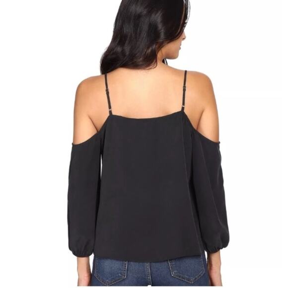 Joie black silk cold shoulder long sleeve top - Picture 3 of 10